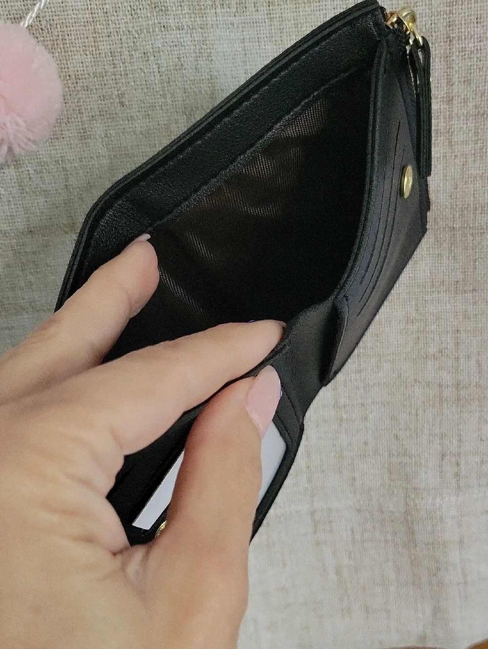 Black Cherry Embroidered Compact Wallet - Women Bags